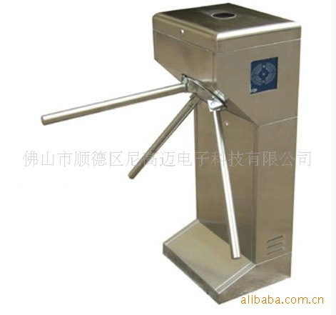 尼高迈立式三辊闸,张家港景点手推辊闸机,单通道双向刷卡三棍转闸