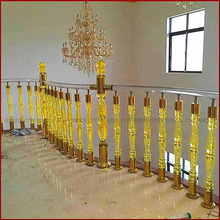 楼梯起步立柱将军柱不锈钢亚克力水晶开头柱在梯艺方品牌025系列