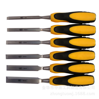 Extension Black and yellow Double color rivet Woodworking chisel carpentry Chisel Carving chisel Chisel Chrome vanadium steel 65 Manganese steel chisel