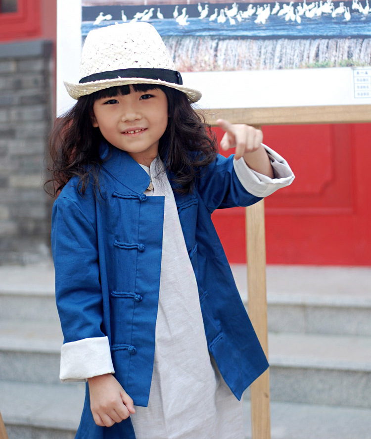 原创童装亲子装儿童中式唐装中开襟全棉中式上衣春秋夹衣外套