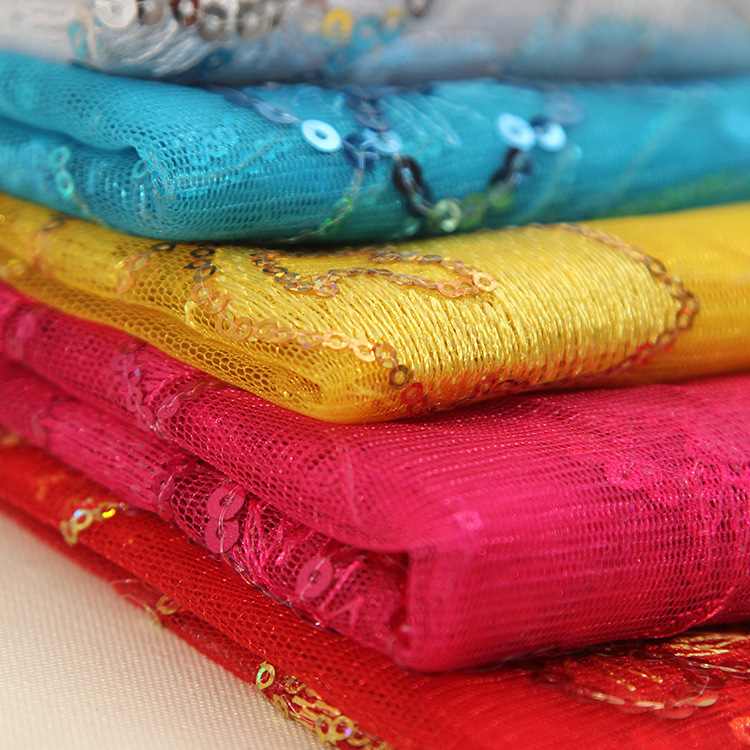 Spot supply polyester 5mm embroidered sequins fabric mesh fabric bilateral embroidered fabric fashion stage clothing fabric Spot supply polyester 5mm embroidered sequins fabric mesh fabric bilateral embroidered fabric fashion stage clothing fabric