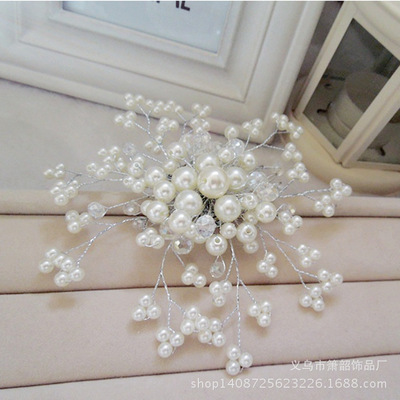 義烏新娘飾品手工頭飾 結婚發飾發梳皇冠 韓式甜美發梳紅色兒童