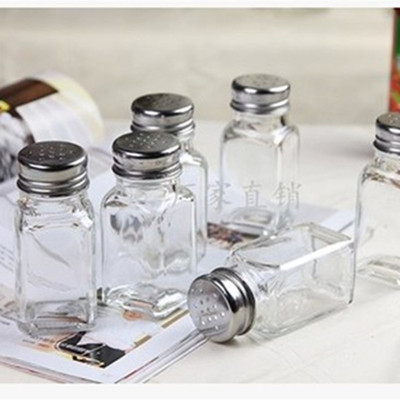 厂家现货批发玻璃调料瓶金属不锈钢调味罐烧烤密封胡椒盐瓶调味瓶