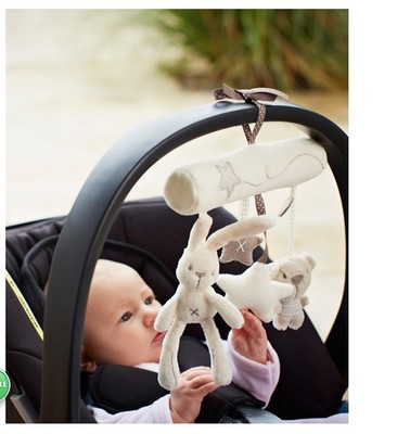 婴儿车挂兔子童车挂饰玩偶床挂幼儿座椅挂件毛绒玩具代发|ms