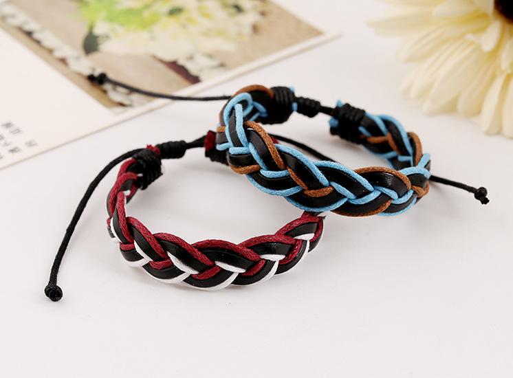 Small jewelry wholesale woven leather bracelet