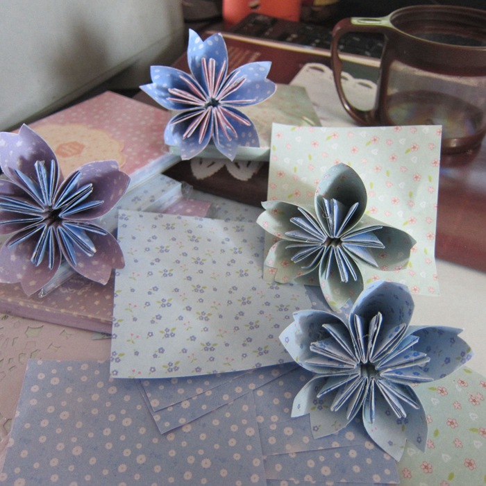 印花手工折纸儿童手工纸DIY折纸材料纸爱心千纸鹤折纸7.5CM