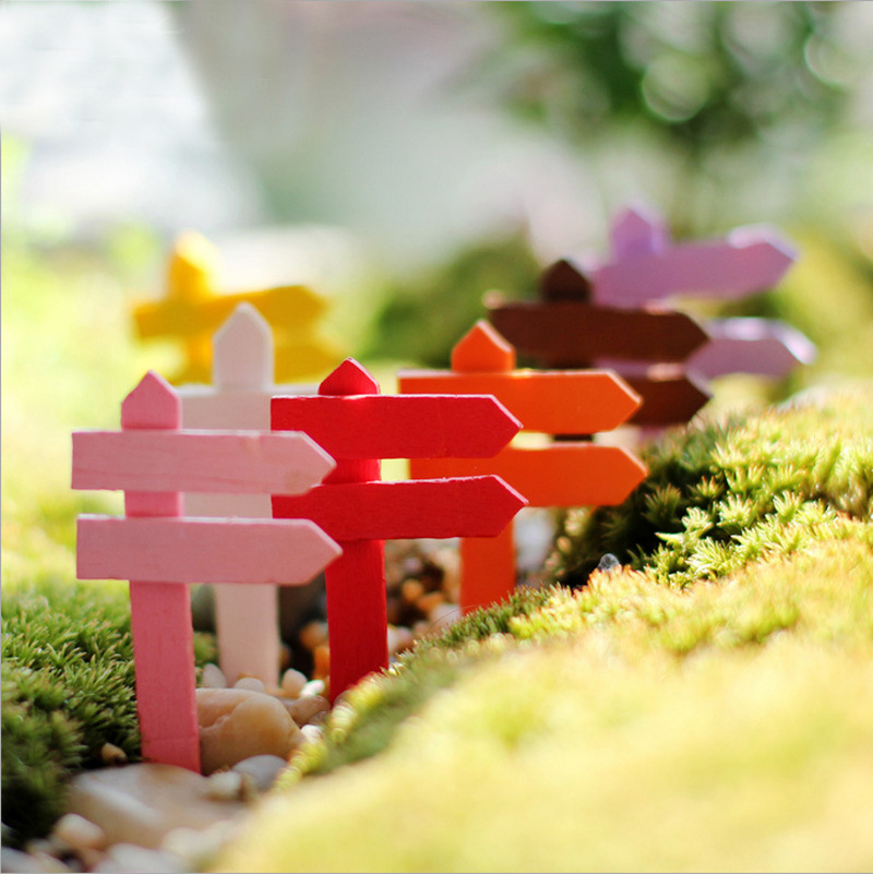 supply Micro Landscape Decoration colour The signpost Succulent Potted plant decorate woodiness The signpost DIY Lettering road sign