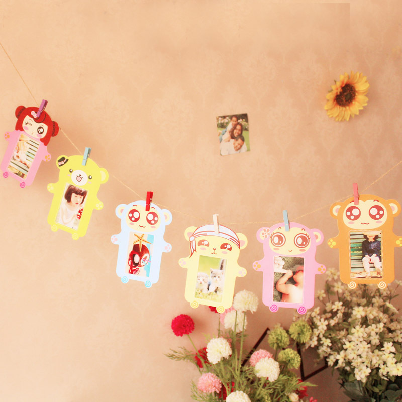 Creative Cartoon Photo Frame Hanging Paper Photo Frame Panoramic 3-Inch 6-Photo Wall Manufacturer Wholesale Digital Photo Frame