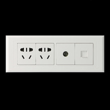 正泰118型 大号长195MM 10孔电视电话 55电话电视插座 195*70MM