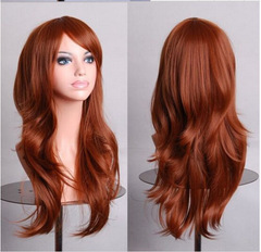 cos long roll anime cosplay color European and American wig foreign trade golden factory direct sale 70cm