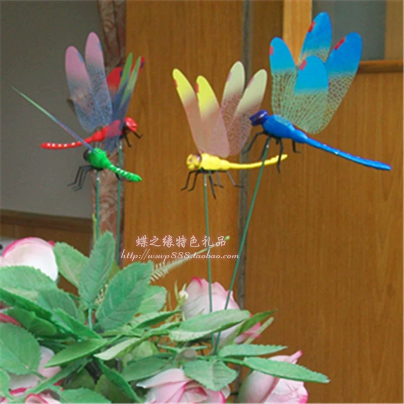 Крупный дракон-метелка с яркими крыльями Dragonfly, садовый plug-in Dragonfly Butterfly дома декор
