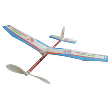 橡皮筋動力飛機模型 青少年航模競賽套材 輕騎士飛機猛禽滑翔機