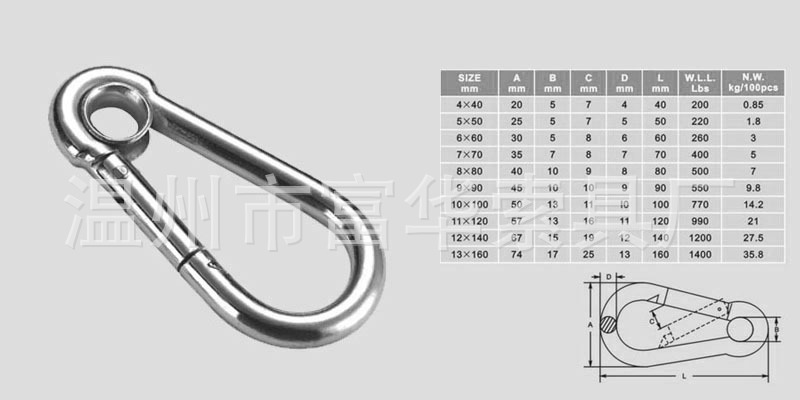 厂家直销各类弹簧钩，品质保证，可定制，包运费