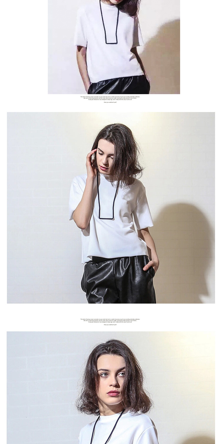 45g Weight Necklace Classification Wedding, Travel Occasion Alloy Material Geometric Pattern Women'S Gender Plating Design Fashion Style Fashion Black Rope Labyrinth Necklace 2