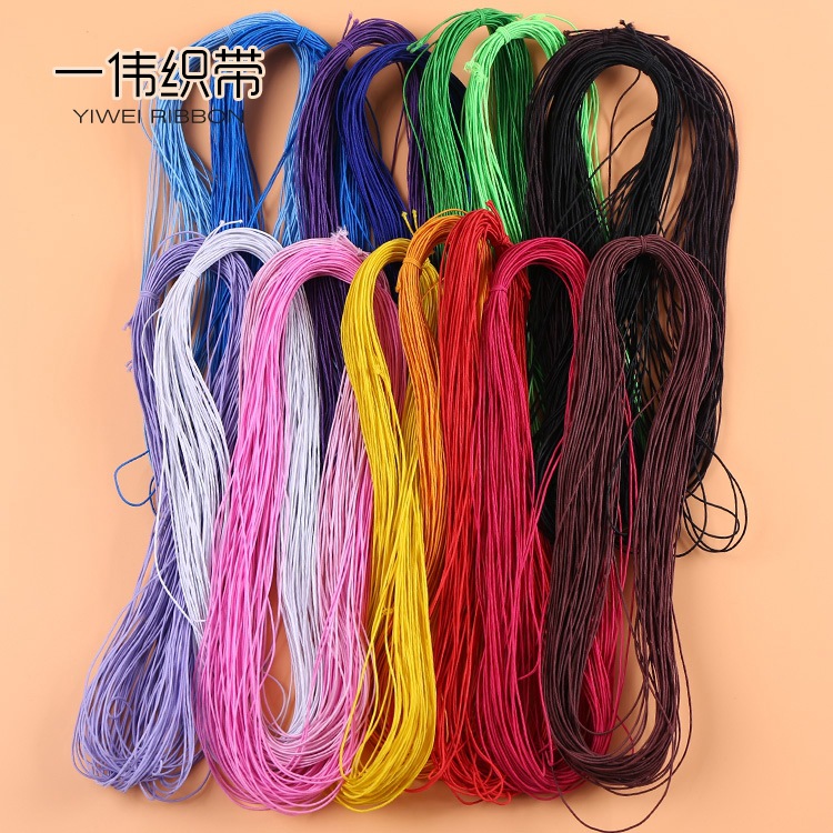 厂家直销串珠佛珠1.2mm圆松紧带笔记本 吊牌绳香片松紧绳 现货|ms