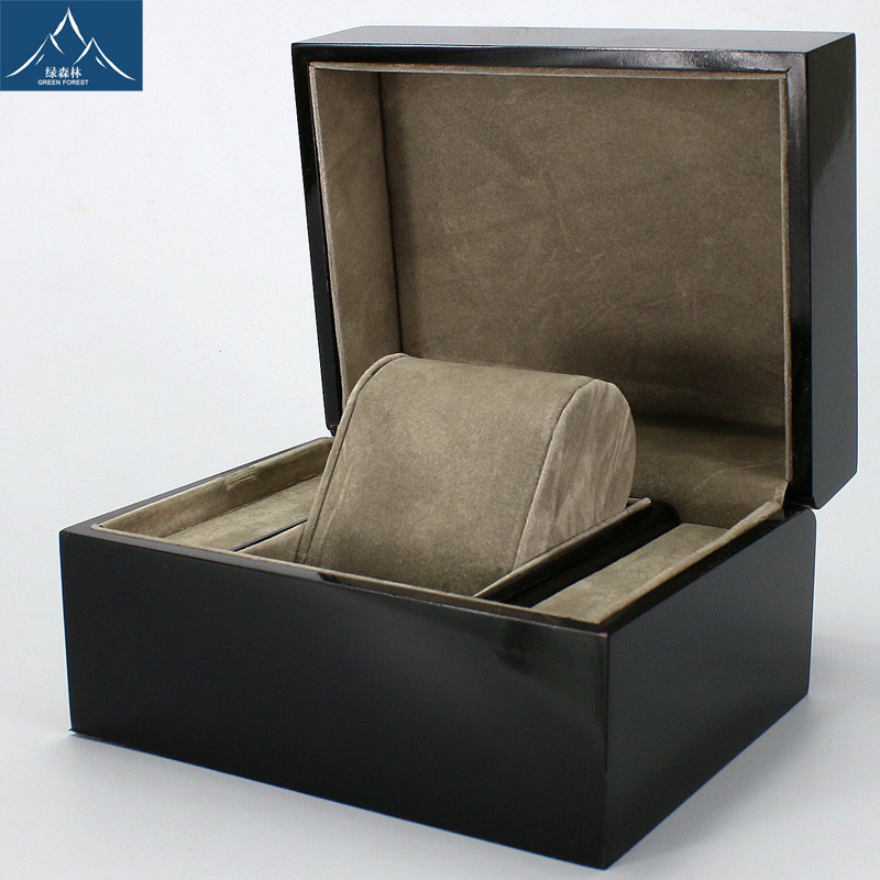 现货批发高档黑色手表盒珠宝首饰包装盒时尚手表收纳盒珠宝盒轻奢