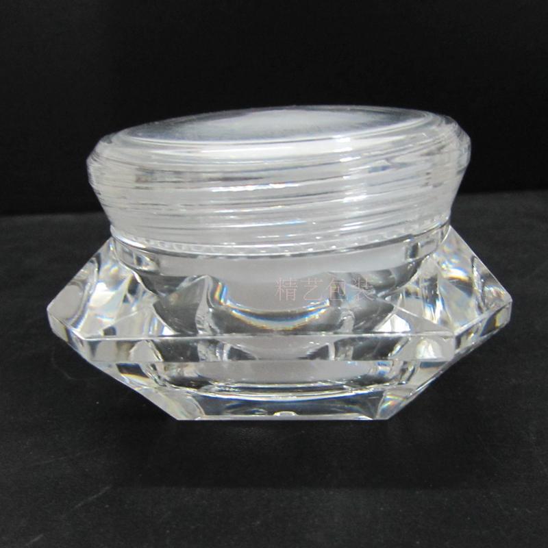 30G钻石形亚克力膏霜瓶 水晶瓶 面霜瓶 化妆品分装空瓶现货