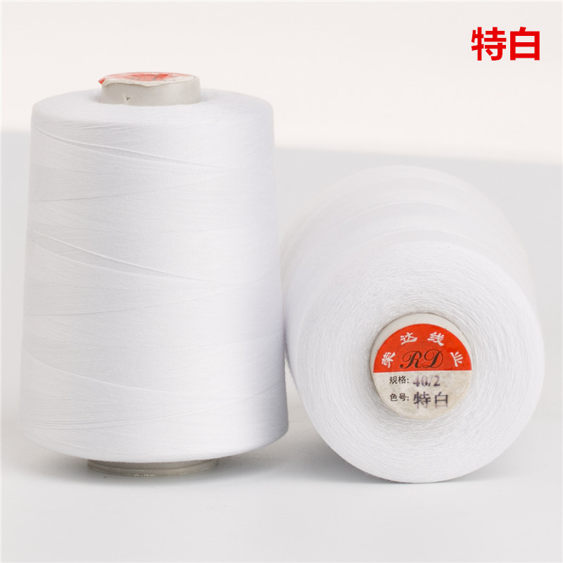 40/2-8500 야드 정사이즈 가는 라인 표백 색상 (엑스트라 화이트라고도 함)