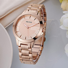 香港KEZZI珂紫手表新款金色男表时尚潮流韩版简约时装表复古手表