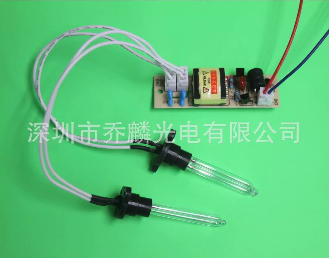 12V直流 一拖二253.7nm/185nm冷阴极紫外线杀菌灯管