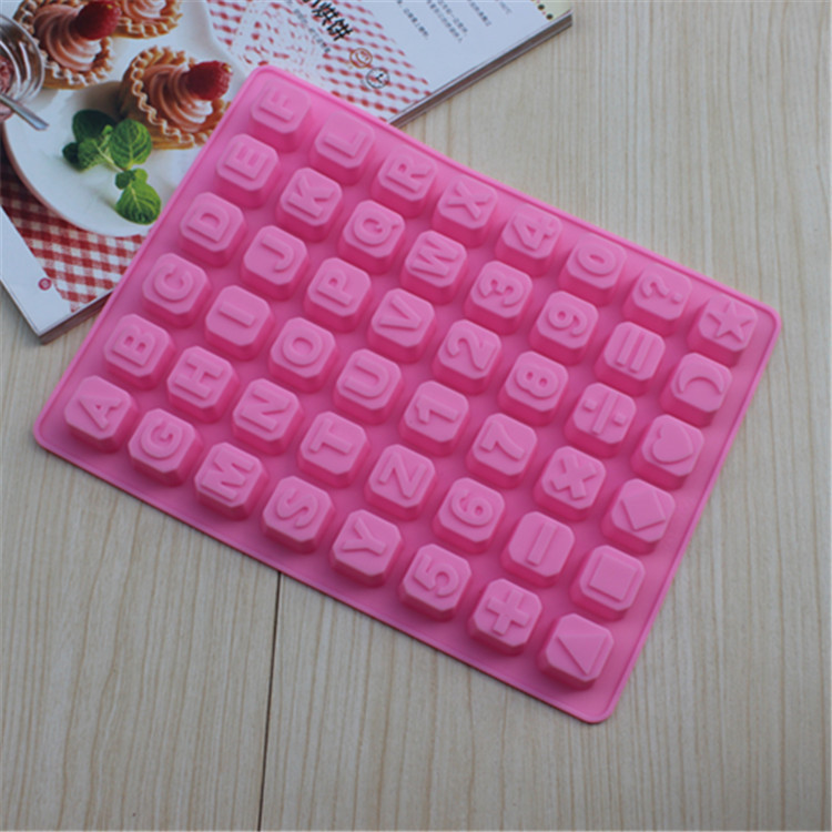 厂价直销 48连孔英文字母硅胶蛋糕模 硅胶巧克力冰格模