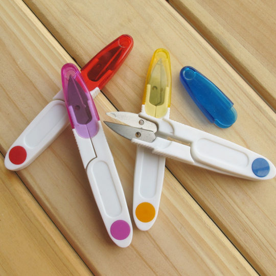 Color Transparent Scissors with Lid Scissors Spring Shears Yarn Shears