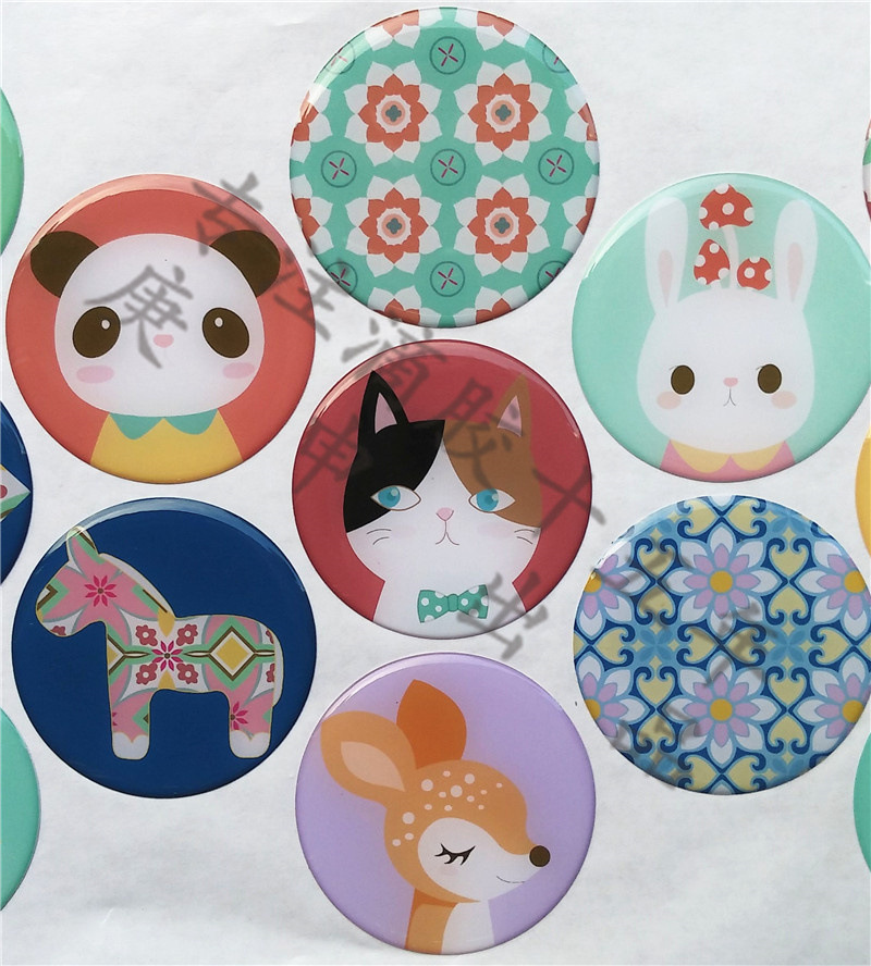 【】品质pvc材质水晶滴塑贴 圆形动物不干胶滴胶贴定制