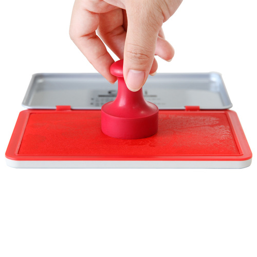 Deli 9893 large square ink pad box financial ink pad red seal stamp pad Indonesian quick-drying ink seal