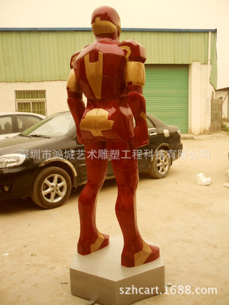 优价供应高1.9米玻璃钢钢铁侠雕塑 做工精湛 深圳免费送货