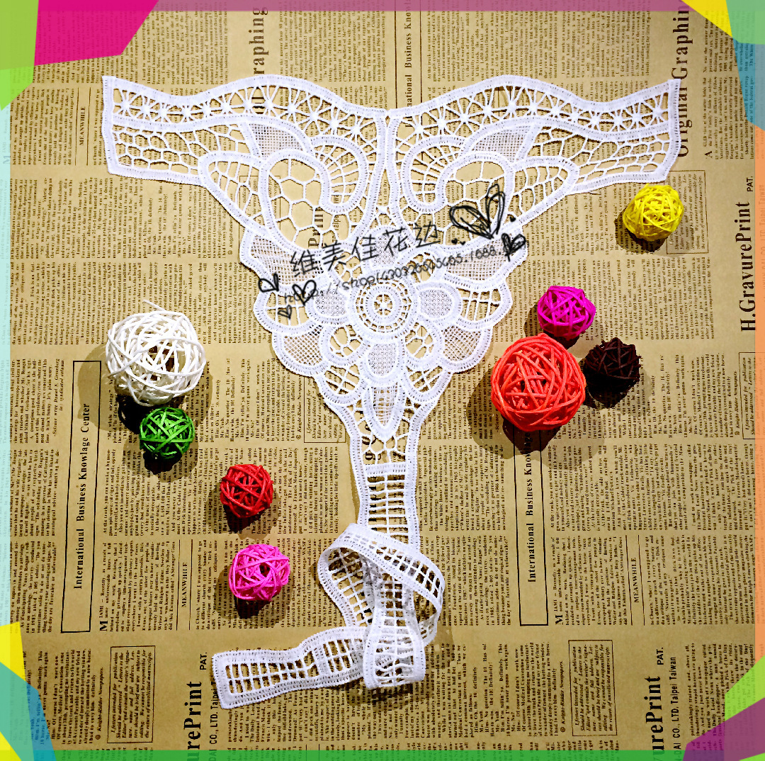 维美佳经典款 欧美牛奶丝袖口裤脚花个 女装水溶蕾丝绣花镂空领花