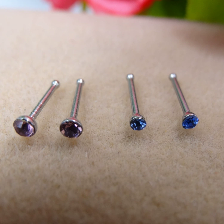 Shiny nose piercing stainless steel, 2mm, 2.5mm