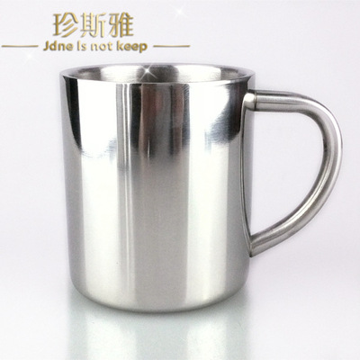 带耳 加厚无磁双层不锈钢口杯儿童杯 学生杯 茶杯隔热防烫|ms