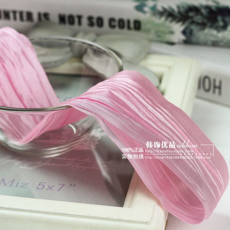 Impresión de la cinta arco regalo cuerda cinta plisada coreana accesorios de embalaje en stock al por mayor Corea del Sur cinta de poliéster