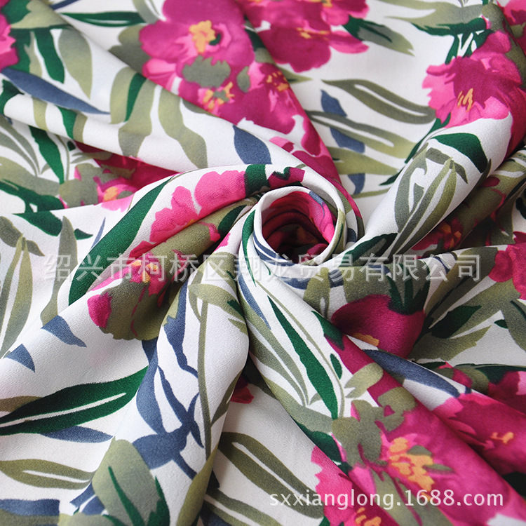 【翔龙印花 XL6803】时尚日韩淑女抽象花卉花瑶面料