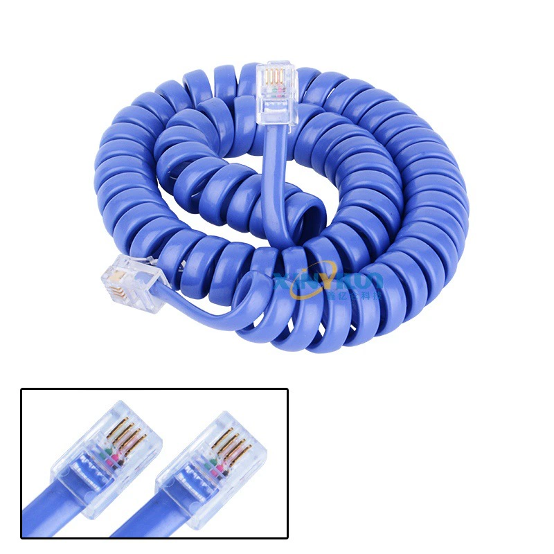 Телефонная линия телефонная трубка линия Телефонная кривая телефонная ручка линия 2 м синий 4P4C