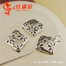 A3977古银0.7克 手工DIY饰品 散珠 菱形刻花窜珠 批发100个/包