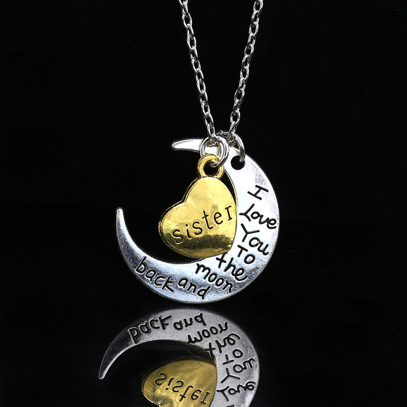 new moon love letters fashion trend alloy necklace  wholesale