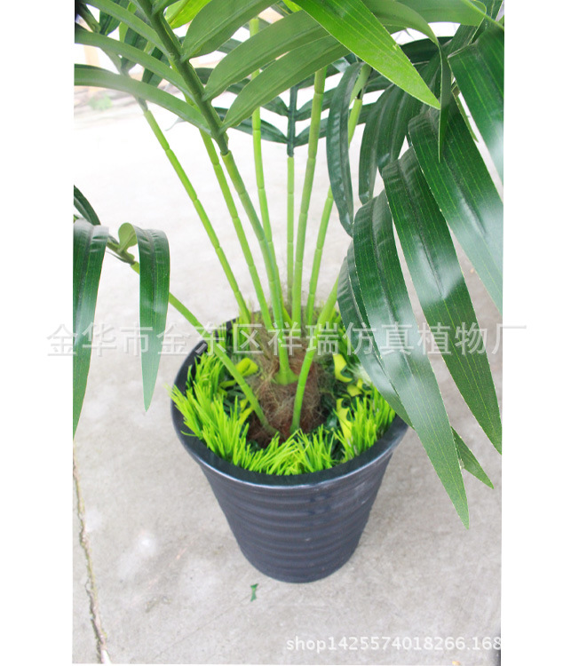 XRS-072盆栽散尾葵叶橡塑布140厘米9叶杆子