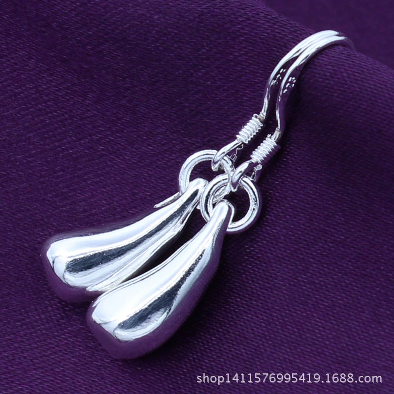 Модные трендовые серебряные серьги, Aliexpress, европейский стиль, простой и элегантный дизайн, оптовая продажа