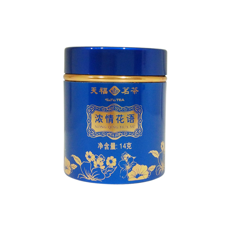 新款可私版订做天福花茶铝罐一泡装14克50#茶叶铝罐厂家直销