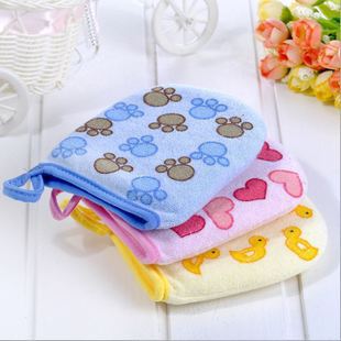 2021新品宝宝洗澡擦沐浴棉婴幼儿棉质卡通浴擦洗澡小手套沐浴棉