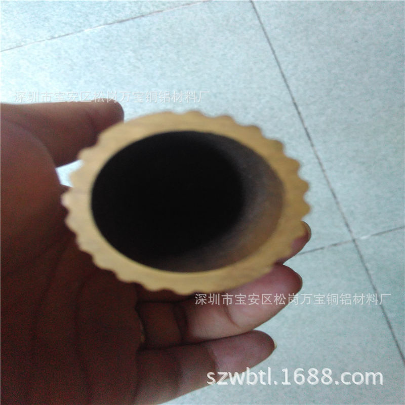定做H65黄铜异型管 H63花纹黄铜管 塑胶产品用T2紫铜半圆管
