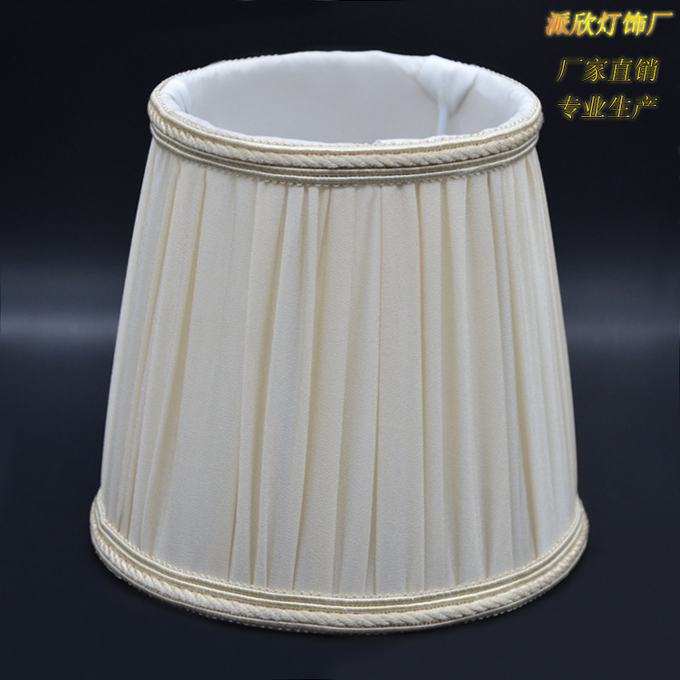 Factory Direct supply guest room lampshade hotel engineering soft decoration simple pleated beige multi-color linen fabric lampshade