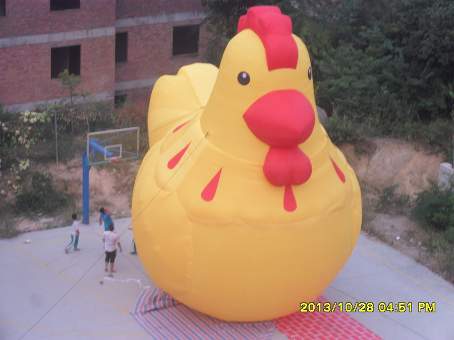 充气卡通 固定卡通 充气大黄鸡 充气模型 公鸡充气模型 气模