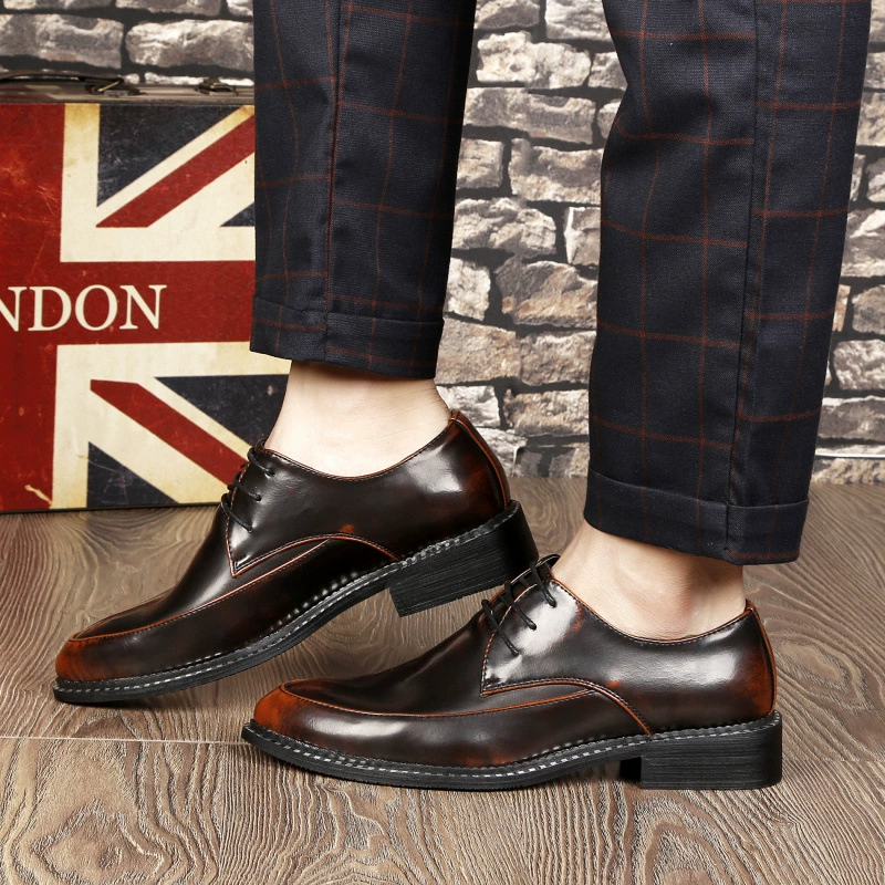 Новые элементы ручной полировки цветной тренд Корейская версия кожаной обуви на ножках мужская обувь оптом