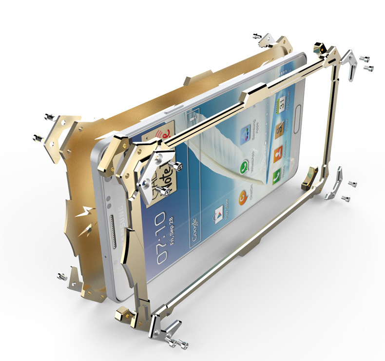 SIMON THOR Aviation Aluminum Alloy Shockproof Armor Metal Case Cover for Samsung Galaxy E7 E7000