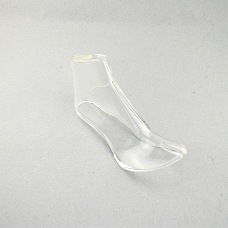 Plastic shoe support acrylic transparent foot mold Roman shoes display shoe support factory in stock wholesale customizable