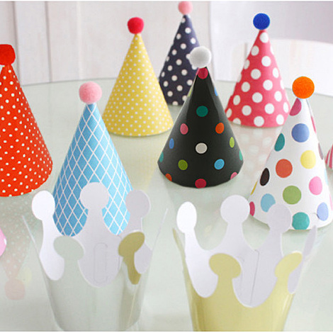 Wholesale Korean version birthday party 9+2 paper hats for girls, children's birthday decorations, pet mini hats