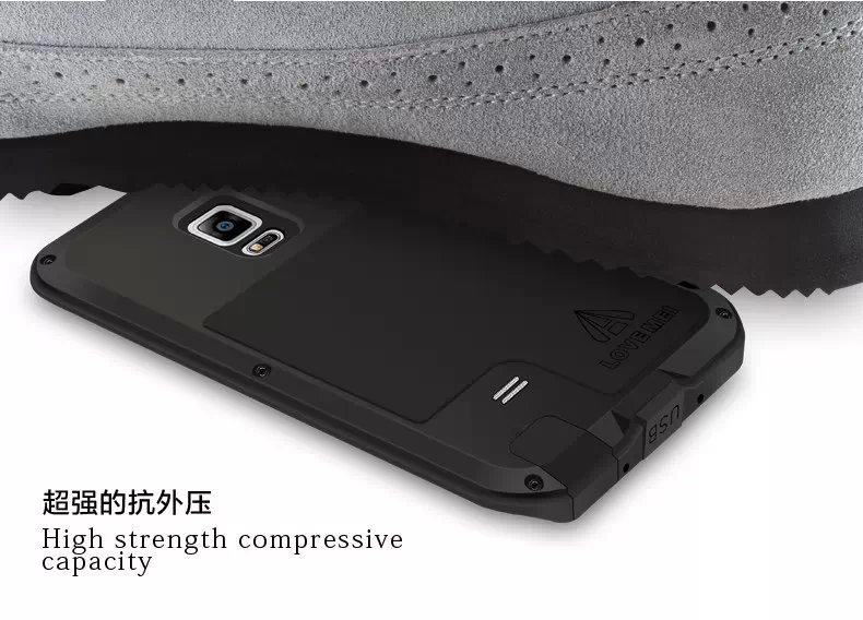 LOVE MEI Powerful Water Resistant Shockproof Dust/Dirt/Snow Proof Aluminum Metal Outdoor Heavy Duty Case Cover for Samsung Galaxy Note Edge