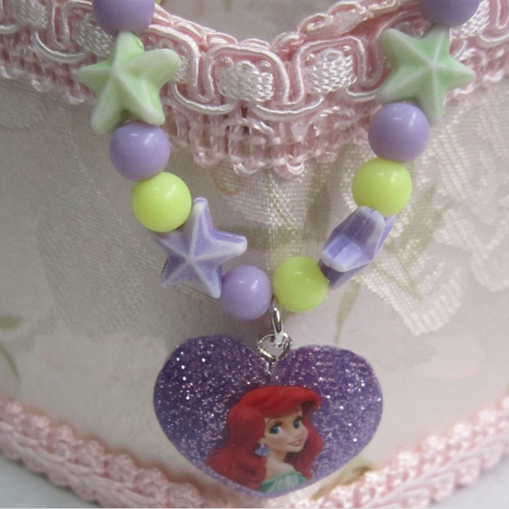 Cartoon children's plastic glue, crystal necklace, pendant for princess